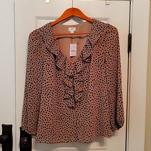 J. Crew Animal Print Blouse - Small